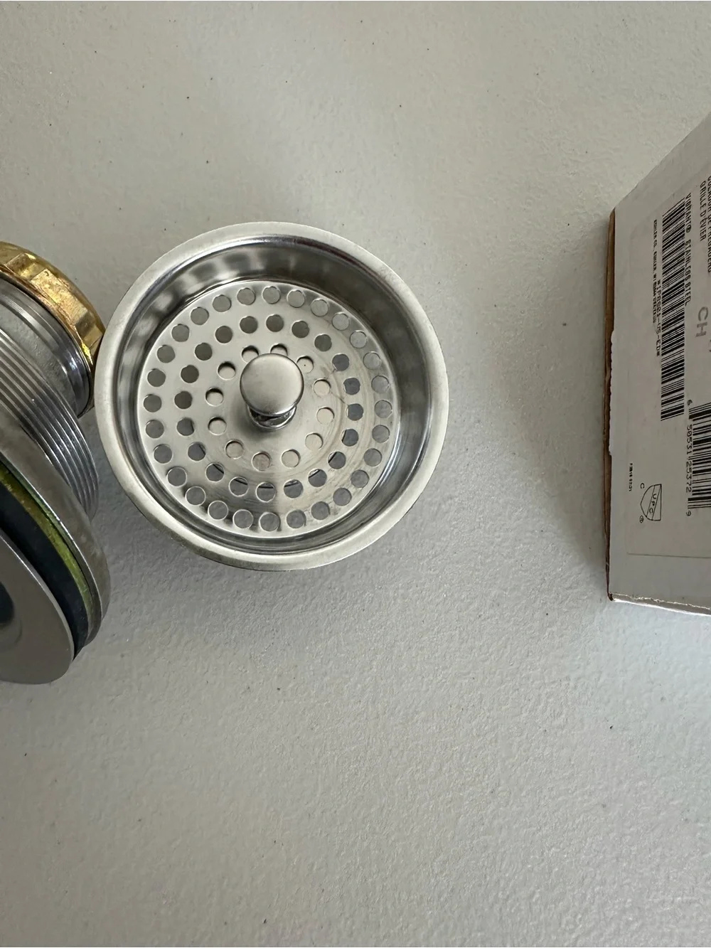 NWT Kohler Stainless Steel Kitchen Sink Strainer and Basket Stopper - Silver